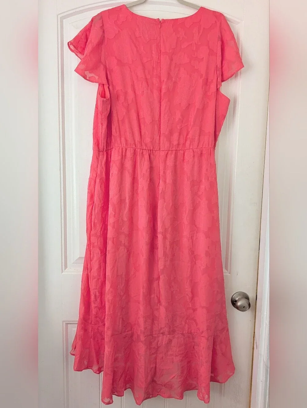 Lane Bryant Coral Pink High-Low Ruffle Dress - Picture 6 of 13